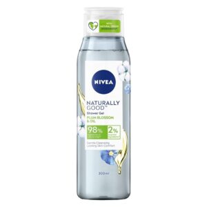 Nivea Naturally Good Body Wash, Plum Blossom & Oil Shower Gel, No Parabens, Vegan Formula, 98% Natural Origin Ingredients For Gentle Cleansing,