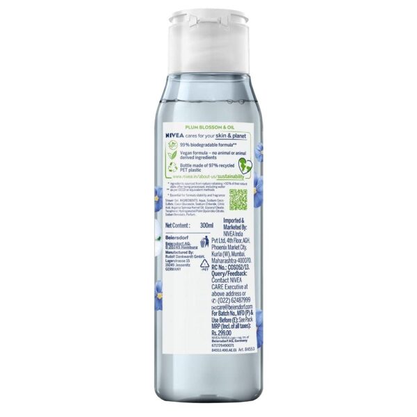 Nivea Naturally Good Body Wash, Plum Blossom & Oil Shower Gel, No Parabens, Vegan Formula, 98% Natural Origin Ingredients For Gentle Cleansing, – Image 7