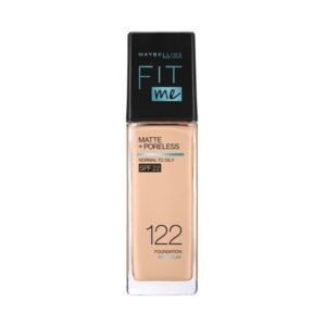 MAYBELLINE Fit Me Matte Poreless Liquid Foundation Makeup Creamy Beige 122