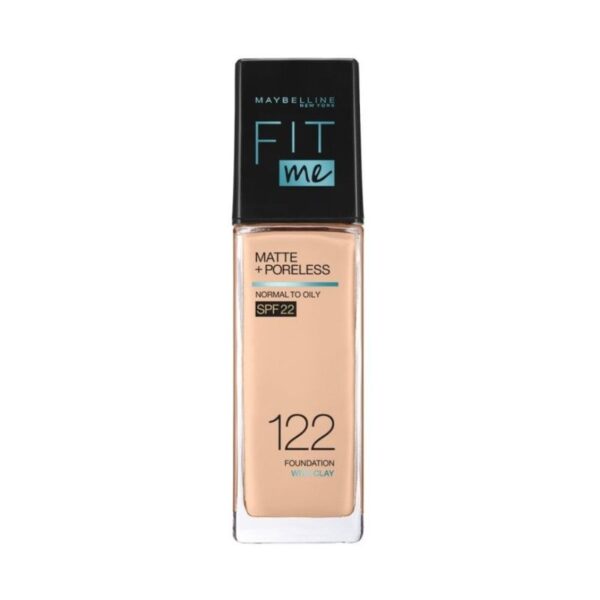 MAYBELLINE Fit Me Matte Poreless Liquid Foundation Makeup Creamy Beige 122