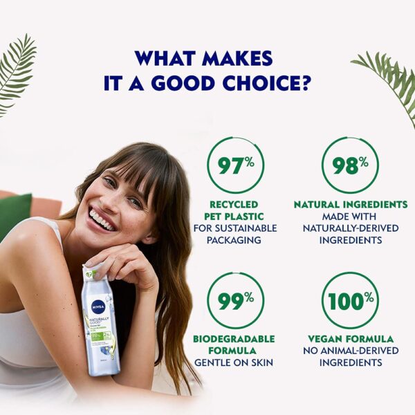 Nivea Naturally Good Body Wash, Plum Blossom & Oil Shower Gel, No Parabens, Vegan Formula, 98% Natural Origin Ingredients For Gentle Cleansing, – Image 5