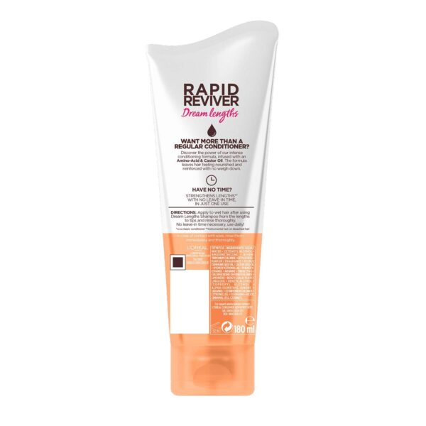 ⁦L'Oréal Elvive Dream Lengths Reviveur Rapide Puissance Après-shampooing, 180ml (L'emballage peut varier)⁩ - الصورة ⁦3⁩