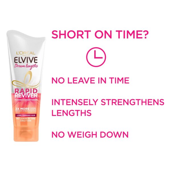 L'Oréal Elvive Dream Lengths Reviveur Rapide Puissance Après-shampooing, 180ml (L'emballage peut varier)