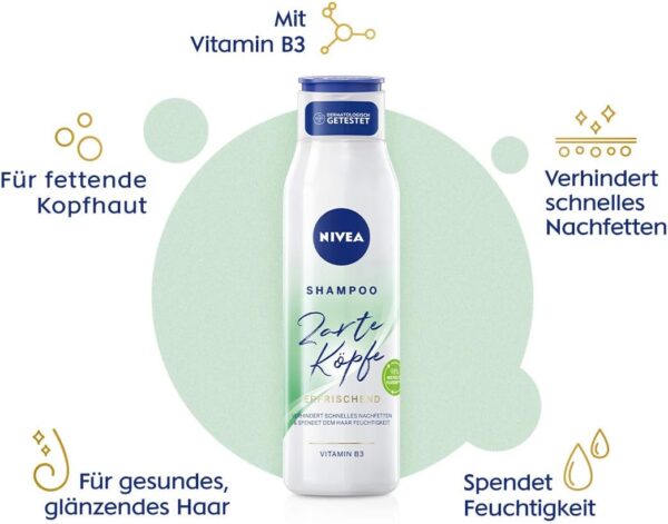 ⁦Nivea Shampoo 300ml zarte Köpfe Erfrischend⁩ - الصورة ⁦4⁩
