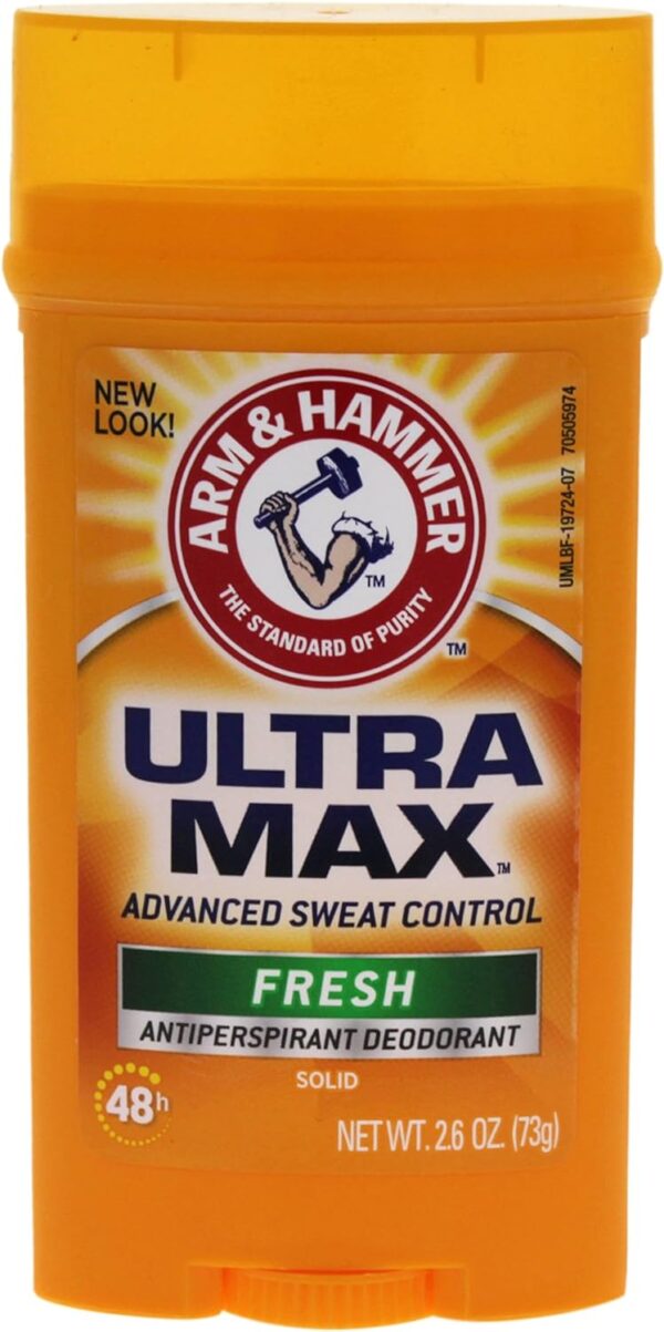 Arm & Hammer, UltraMax, Déodorant anti-transpirant en stick, Powder Fresh, 28 g