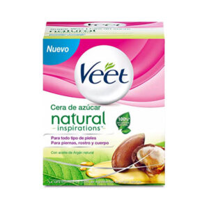 Veet Cire dépilatoire à l’huile d’argan pour tous les types de peau – Corps et visage – Pot de 250ML