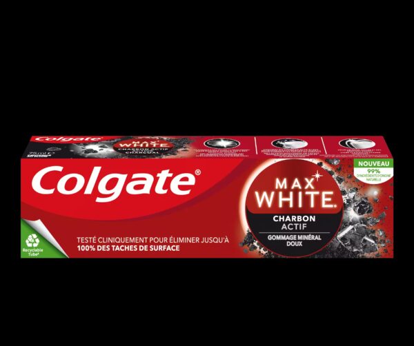 COLGATE Dentifrice max white charbon