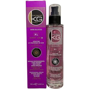 Serum Lisse Intense Anti-Frizz Sans Sulfate Kératine Et Protéine De Soie XL 100ml Keragold