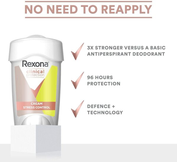 Rexona Femme Clinic Protect - Crème Déodorante Anti-Stress 96H – Image 6