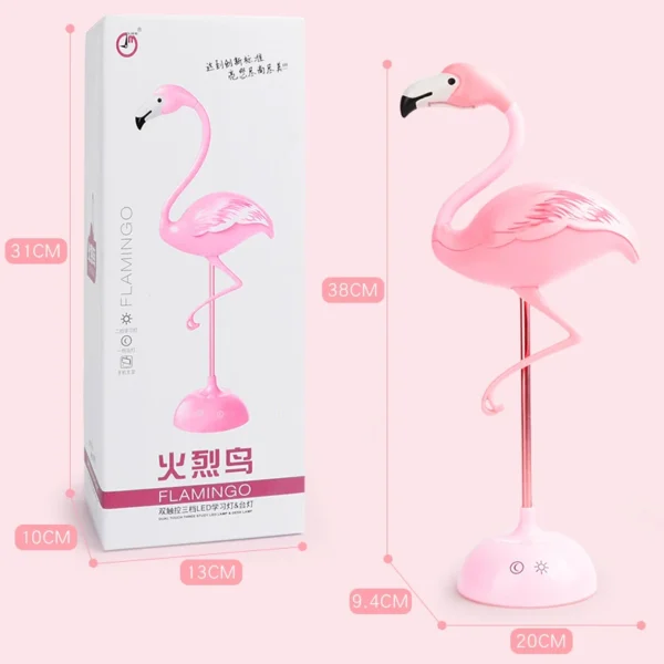Veilleuse LED tactile flamant rose pour enfants, lampe de table de lecture, chargement USB, salon, chambre à coucher, éclairage décoratif – Image 3