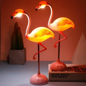 Veilleuse LED tactile flamant rose pour enfants, lampe de table de lecture, chargement USB, salon, chambre à coucher, éclairage décoratif